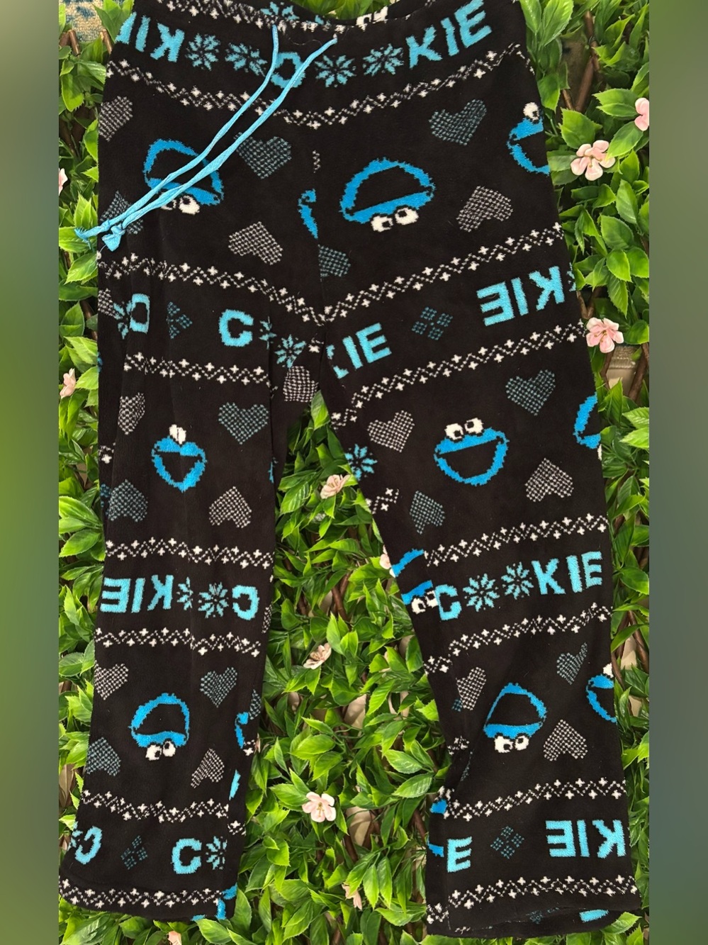 Sesame Street Cookie Monster Black and Blue Pajama Bottoms
